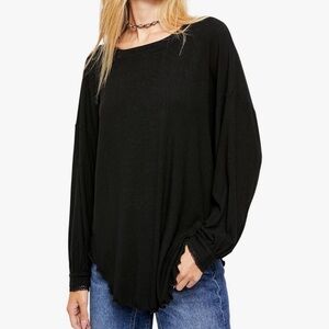 Free People Black Long Sleeve Tee Open Back
